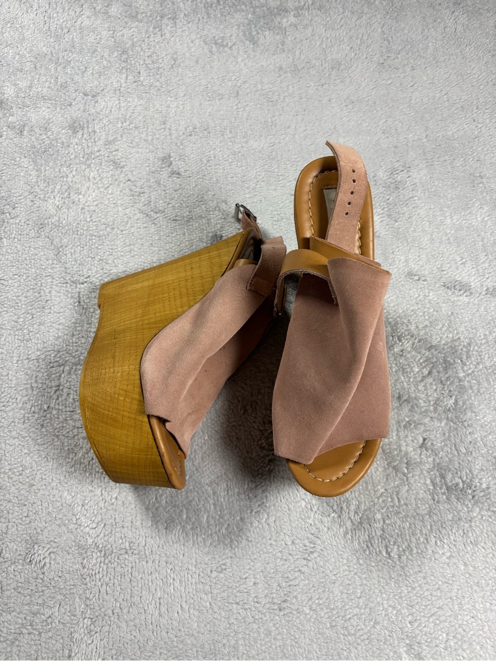 Steve Madden Blush Knot Suede Wedge Sandals